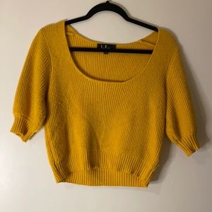 Lulus Yellow Short Sleeve Sweater